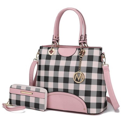 MKF Collection Gabriella Checkers Handbag with Wallet by Mia K