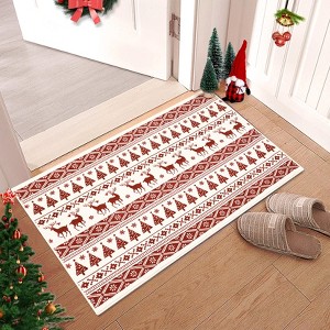 Coucheta Christmas Snowflake Area Rug, Washable Low Pile Carpet, Non-Slip Soft Holiday Decor for Living Room, Bedroom, Kitchen & Dining - 1 of 4