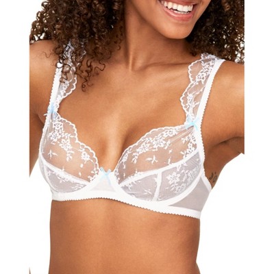 Adore Me Women's Shea Plunge Bra 34ddd / Joyful Snowfall C01 White