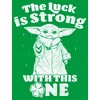 Juniors Womens Star Wars: The Mandalorian Grogu St. Patrick's Day Stars Luck is Strong with this One T-Shirt - 2 of 4