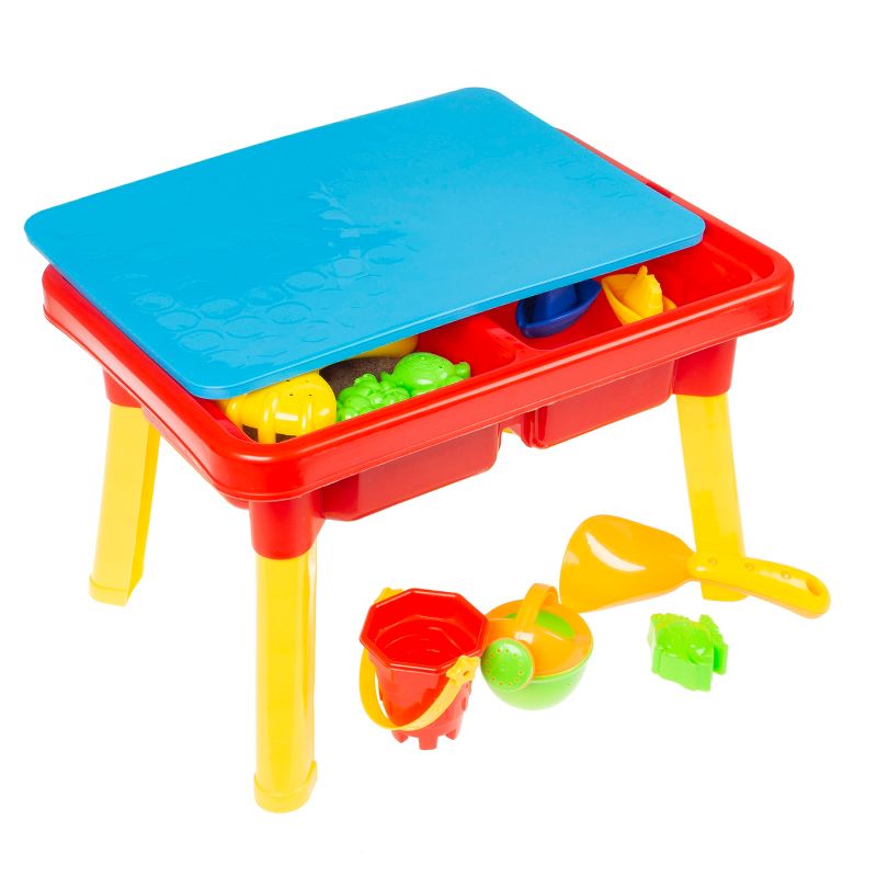 Toy Time Kids' Water and Sand Sensory Table With Lid and Toys - 17.5" x 11", 5 of 9