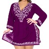 HAPPY BAY Women's Summer Vacation Beachwear Mini Bathing Suit Short Beach Holiday Dress Swimsuit Cover ups Medium-Large Purple Solid - 3 of 3