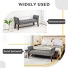 Upholstered Bedroom Entryway Bench with Button Tufted Design, End of Bed Bench with Arms and Solid Wood Legs - 4 of 4