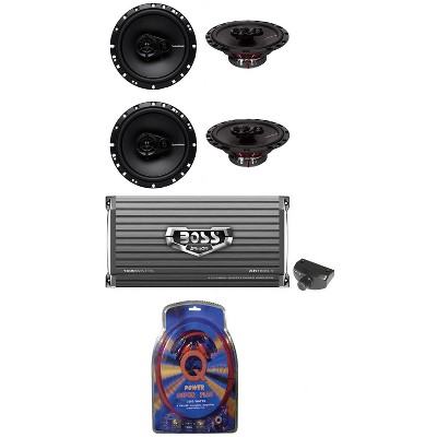 4 Rockford Fosgate R165X3 6.5" 3-Way Car Speakers& Boss 4 CH Amplifier& Amp Kit