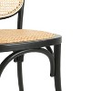 Dining Chairs Set of 2, Farmhouse Chairs with Round Back, Rattan Dining Chair for Dining Room/Living Room/Kitchen,Black-Christopher Knight Home - 4 of 4