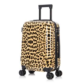 InUSA PRINTS Lightweight Hardside Carry On Spinner Suitcase - Cheetah
