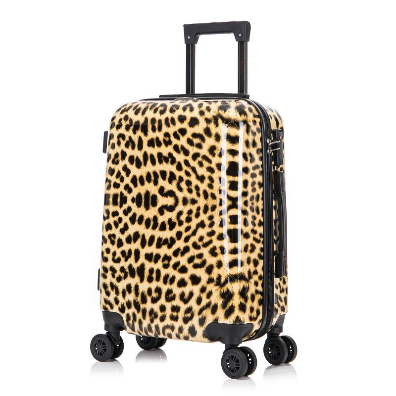 InUSA PRINTS Lightweight Hardside Carry On Spinner Suitcase - Cheetah, 1 of 17