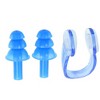 Unique Bargains Swimming Earplugs Nose Clip with Clear Plastic Box Blue 1 Pc - 2 of 4