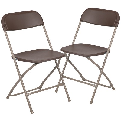 brown plastic folding chairs