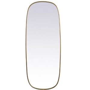 Elegant Lighting Metal Frame Oval Mirror 24x60 Inch in Brass - 1 of 4