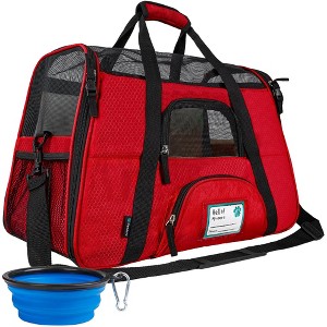 PetAmi Airline Approved Pet Carrier for Cat Dog, Soft Sided Travel Supplies Accessories, Ventilated Carrying Bag Kitten Puppy - 1 of 4