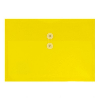 JAM Paper 12pk Plastic Envelopes with Button & String Tie Closure - Letter Booklet - 9 3/4 x 13 - Yellow