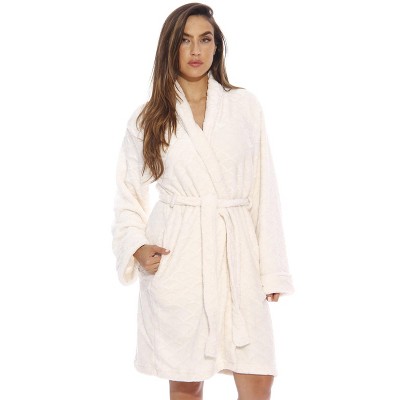 Just Love Womens Plush Solid Robe | Ladies Bathrobe 6311-cream-2x : Target