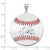 Black Bow Jewelry Sterling Silver Craig Biggio Signature LG Enamel Baseball Pendant - 4 of 4