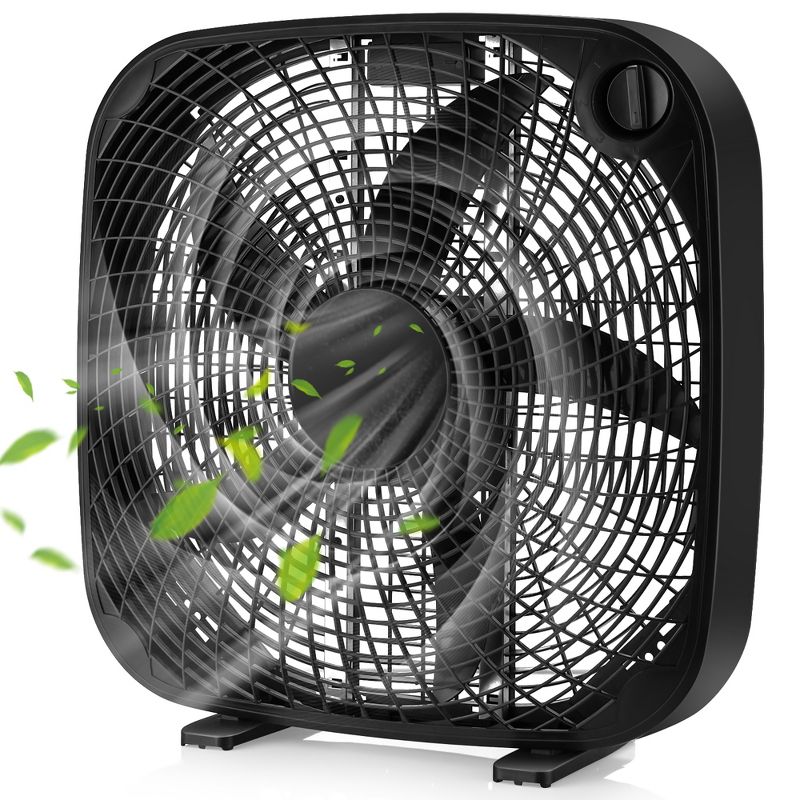 Tangkula 20" Box Fan with 3 Speed Settings, Window Fan for Full Force Air Circulation w/Control Knob ETL Listed Floor Fan for Home Office Tool Shed, 1 of 11