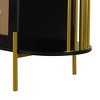 NicBex Buffet Cabinet with Storage Elegant 2-door Curved Sideboard Cabinet with Gold Trim and Woven Rattan Doors for Dining Room, Living Room - 3 of 4