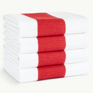 American Soft Linen Dish Towels, 100% Cotton Dish Cloths for Kitchen, 4 Packed Soft Absorbent Quick Dry Kitchen Towels - 1 of 4
