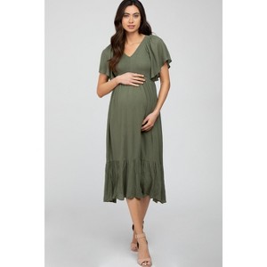 Pinkblush Olive Smocked Ruffle Maternity Dress - 1 of 3