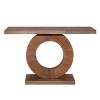 53.2'' Narrow Modern Console Table with Sculptural Circular Pedestal Base for Entryway or Behind Sofa-Baofuwish - 3 of 4