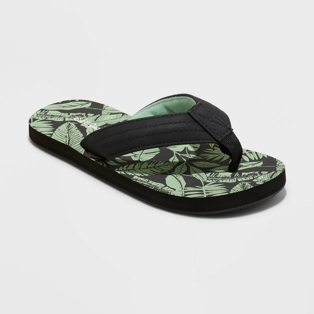 ( case of 2 pcs) Boys' Cal Slip-On Flip Flop Sandals - Cat & Jack™ Black (variant of size M, XL) 