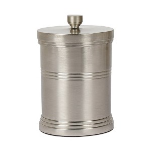 Dual Ridge Metal Bathroom Vanity Countertop Storage Organizer Canister Jar - Nu Steel - 1 of 4