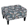 Kumasinova Classic Fabric Ottoman, 28.25"W Cushioned Foot Stool with Birch Wood Legs, Versatile Ottoman Bench & Extra Seating for Living Room/Bedroom - 3 of 4