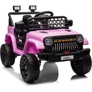 12V Kids Electric Ride-On Truck with Remote, Spring Suspension, LED Lights, Music & Battery Display, Dual 30W Motors - 1 of 4