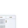 54" Paxley Kitchen and Dining Cabinet White High Gloss Finish - Acme Furniture: Wood Composite, 6 Shelves, 3 Drawers, No Tools Assembly - 3 of 4