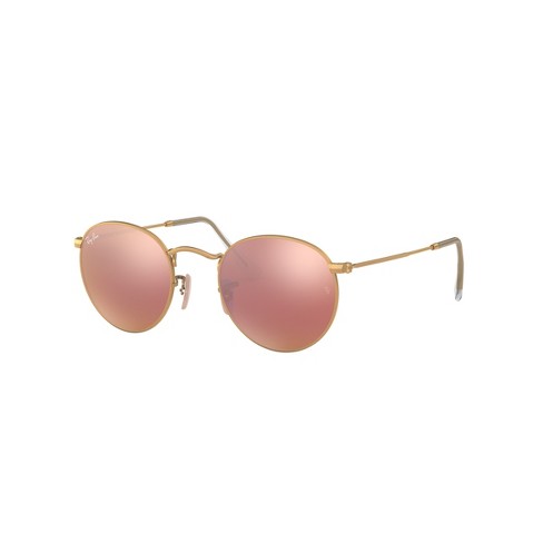 Ray Ban Rb3447 50mm Unisex Round Sunglasses Copper Flash Lens Target