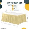 Crown Display 6 pack Disposable Plastic Tableskirts - 29" x 14 Ft ruffled Table Skirt with Adhesive Strip - 6 Count - 4 of 4