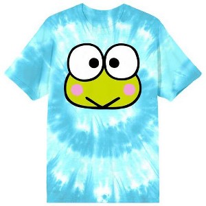 Keroppi Character Face Men's Blue Spiral Tie-Dye Crew Neck Short Sleeve T-shirt - 1 of 1