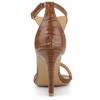 Allegra K Women's T Strap Open Toe Faux Animal Pattern Stiletto High Heel Sandals - 4 of 4