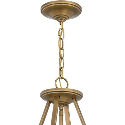 Barlow 4-Light Weathered Brass and Clear Glass Pendant