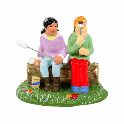 Department 56 Villages S'mores And A Bff - One Figurine 2.25 Inches -  Friends Log Eating S'mores - 6011459 - Ceramic - Multicolored