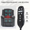 Recliner Massage Armchair with Heat, Oversized Swivel Rocker Recliner with Footrest, Remote Control and Side Pockets, Gray - 4 of 4