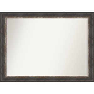 43" x 32" Non-Beveled Bark Rustic Char Wall Mirror - Amanti Art: Modern Rectangle, Polystyrene Frame - 1 of 4