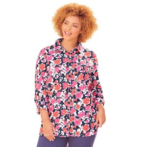 Catherines Women's Plus Size Liz&Me Camp Shirt - 1 of 4