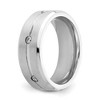 Black Bow Jewelry 8mm Cobalt & CZ Grooved & Beveled Edge Standard Fit Band - 4 of 4