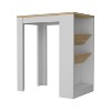 Vynxaria Bar Cart - Modern Style, One Cabinet, Six Bottle Cubbies, Four Casters, Compact Design - 4 of 4
