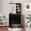 Coucheta Makeup Vanity Desk with Mirror & Lights, Charging Station & Stool, Dressing Table with RGB Cabinets, 2 Drawers & USB Ports - 2 of 4