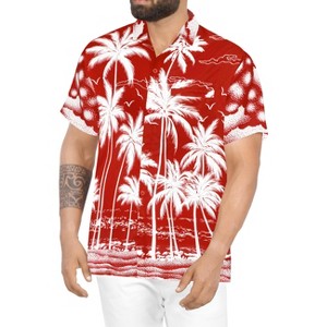 LA LEELA Mens Hawaiian Shirts Short Sleeve Button Down Shirt Men's Holiday Shirts Summer Beach Casual Aloha Tropical Shirts for Men Funny - 1 of 3