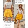 Women's Pleated Skater Skirt - High Waist Flared Mini with Ruffles for Casual Wear Yellow - 4 of 4