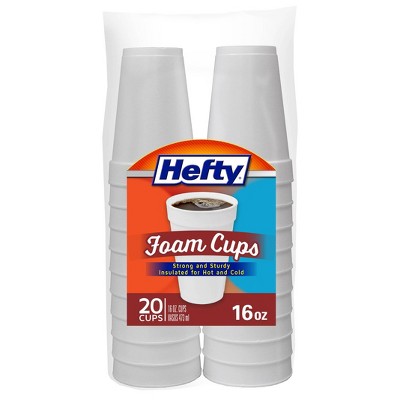Hefty Disposable Coffee Cups with Lids - 16 Ounce, 20 Count