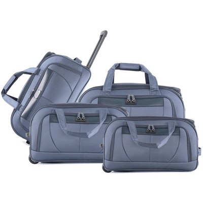 IZOD Carol Soft Shell Duffel Set – 4-Piece Lightweight Rolling Travel Bags