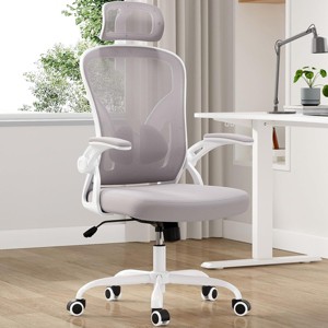 NicBex Ergonomic Office Chair,Swivel Computer Desk Chairs with Adjustable Lumbar Support,Flip-Up Arms,Headrest & Mesh Back for Home,Bedroom - 1 of 4