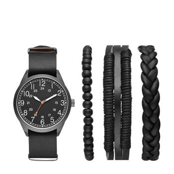 Goodfellow & Co Men's Mesh Strap Watch Set, Black