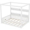 Okak Twin/Full Size Canopy Bookcase Beds with Storage Shelves & Guardrails,Solid Wood Bed Frame for Teens,No Spring Box Needed - 4 of 4