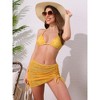 INSPIRE CHIC Women's Water Ripples Colorblock Halter Bikini Sets, Tie Back Top Triangle Bottom Mesh Cover Up Swimwear 1 Set - 4 of 4