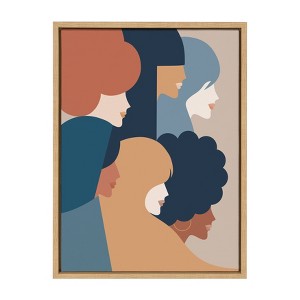 18" x 24" Sylvie We Persist Earthy Framed Canvas Wall Art by Dominique Vari Natural: Modern Decor, Vertical Screen Print - Kate & Laurel - 1 of 4