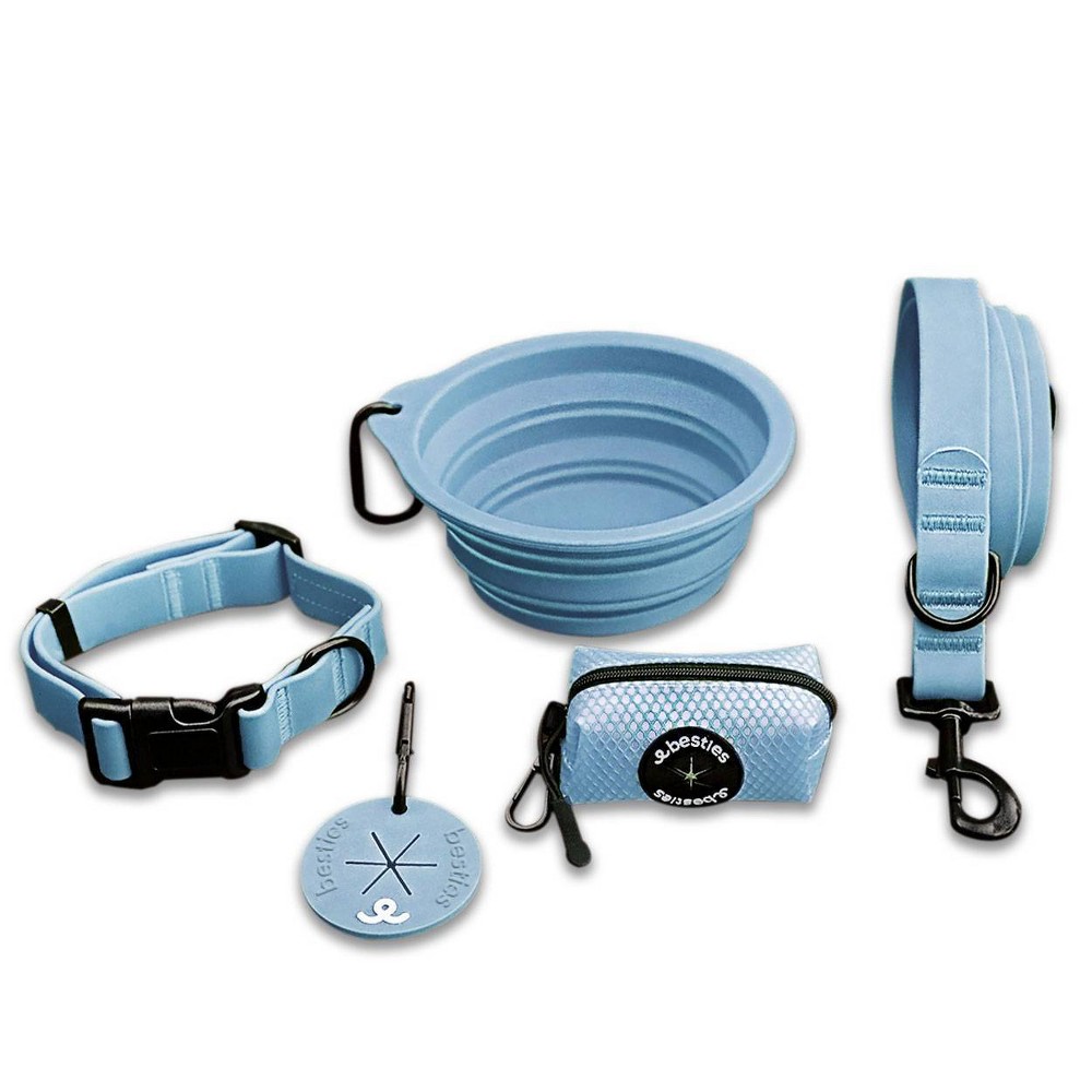 Besties Adventure Dog Leash Set - Sky Blue - S - 5pk